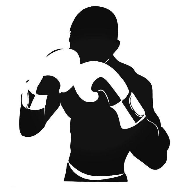 Boxing Man Stand Decal Sticker