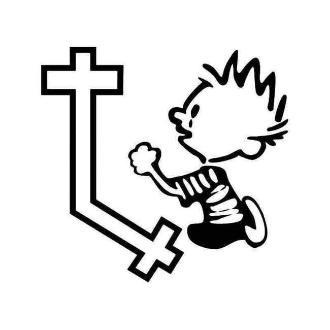 Boy Praying Cross Rip Decal Sticker
