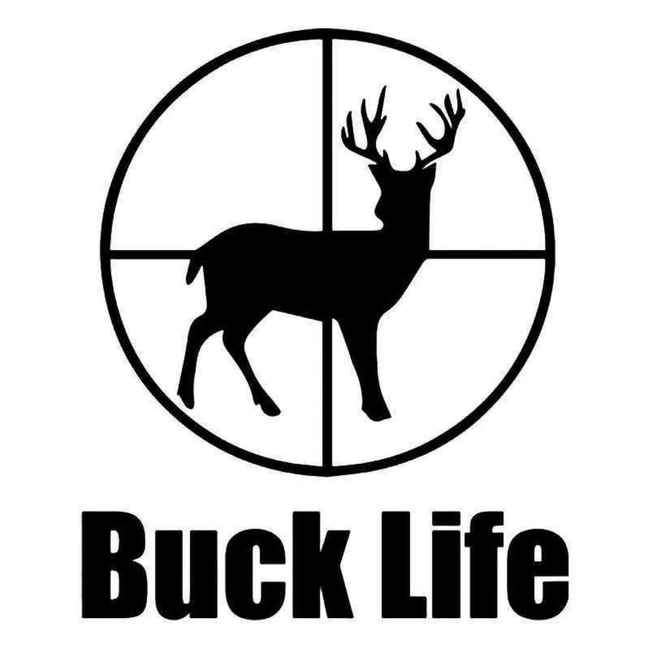 Buck Life Scope Crosshairs Deer Hunting Decal Sticker