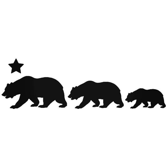 California Bear Family State Animal Decal Sticker