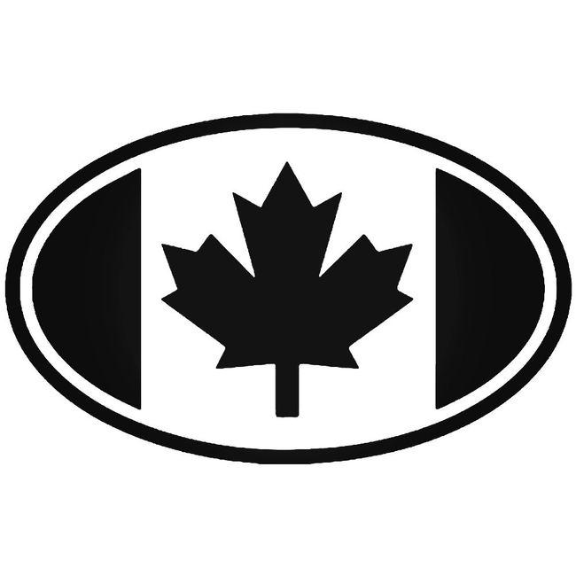 Canada Flag Oval Decal Sticker