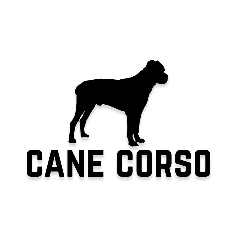 Cane Corso Dog Breed Car Sticker Decal - White Vinyl, Customizable Text, UK Made