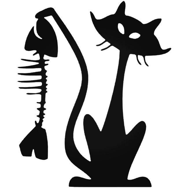 Cat And Fish Decal Sticker