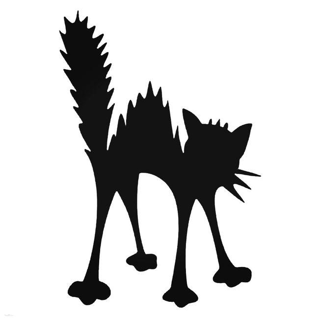 Cat Bristling And Disheveled Decal Sticker