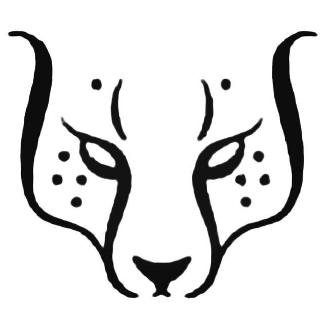 Cheetah Face Outline Decal Sticker