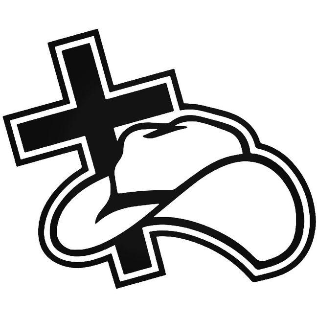 Christian Cowboy Hat Cross Decal Sticker