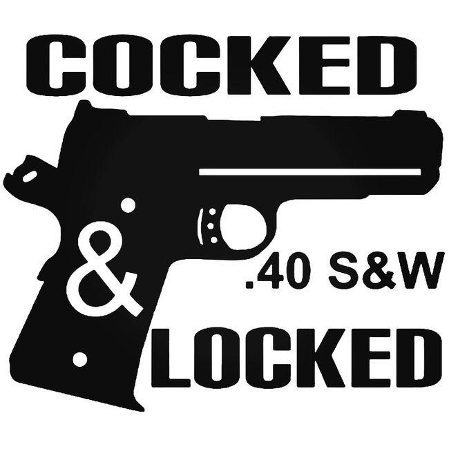 Cocked Locked 45 Acp Handgun Gun Decal Sticker