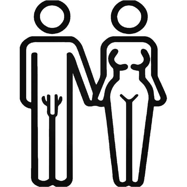 Couple Nude Nudist Decal Sticker