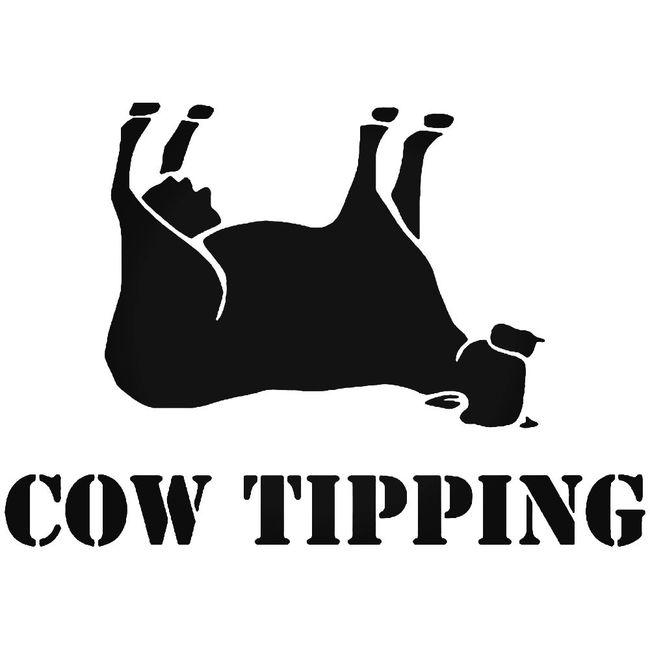 Cow Tipping Funny Decal Sticker