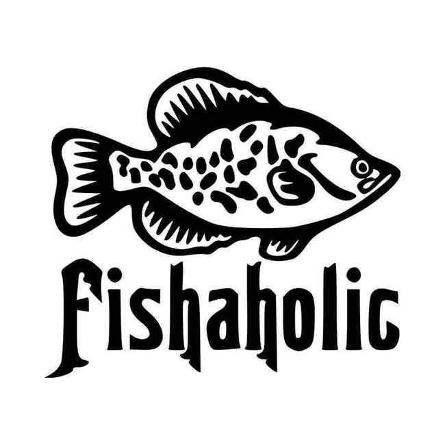 Crappie Fishaholic Decal Sticker