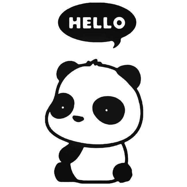 Cute Panda Say Hello Jdm Japanese Decal Sticker