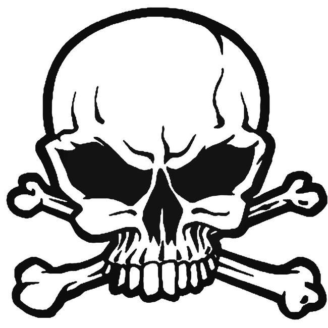 Death Skull Crossbones 2 Decal Sticker