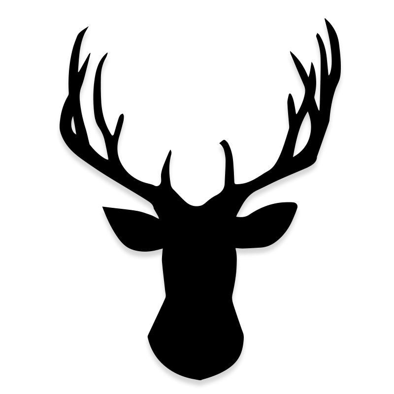 Deer Antlers Silhouette Truck Decal Sticker
