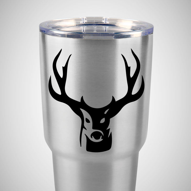 Deer Buck Head Hunting Vinyl Sticker Decal for Yeti Mug Cup