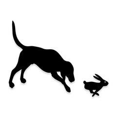 Dog Hunting Rabbit Decal Sticker
