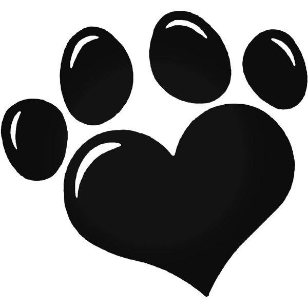 Dog Paw Heart Decal Sticker