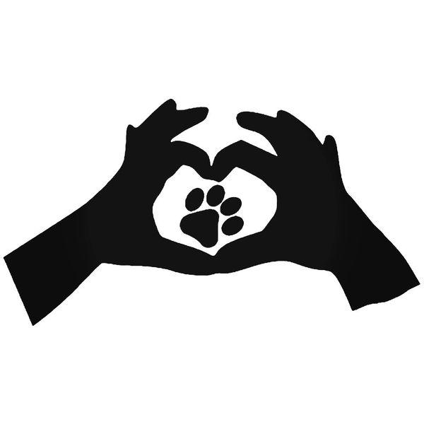 Dog Paw Print Heart Decal Sticker