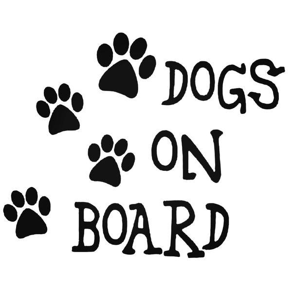 Dogs On Board Four Steps Paw Footprints Decal Sticker