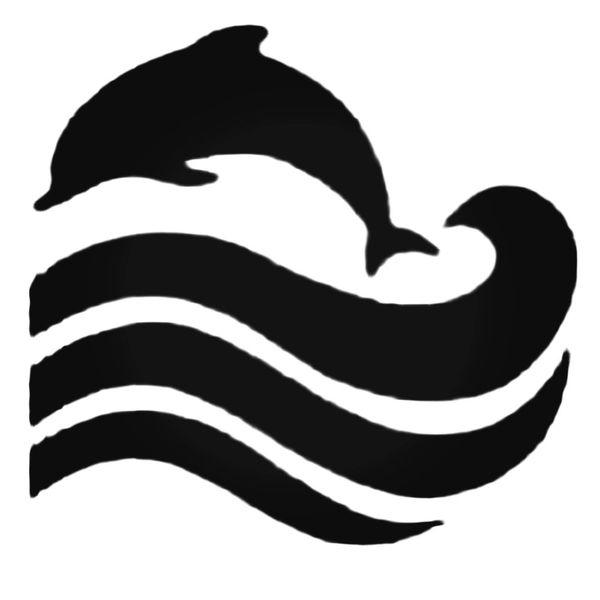 Dolphin Swimming On Waves Decal Sticker