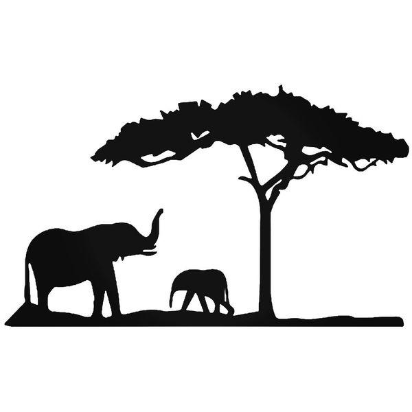 Elephant Family Tree Decal Sticker