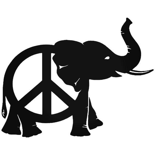 Elephant Peace Sign Decal Sticker