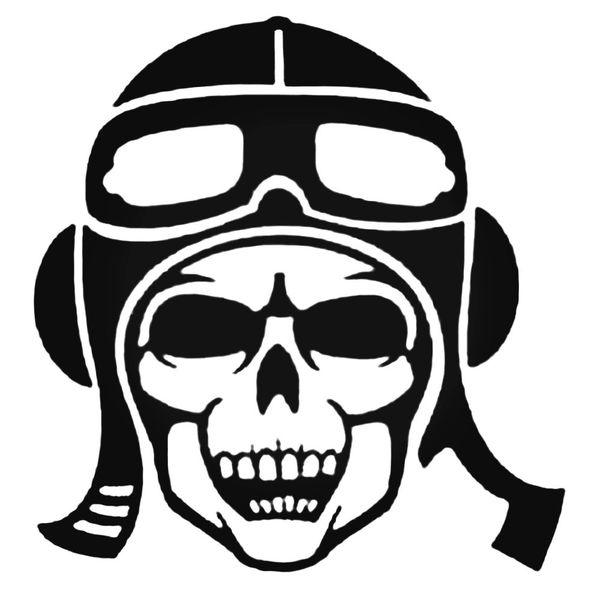 Fighter Pilot Skull Decal Sticker