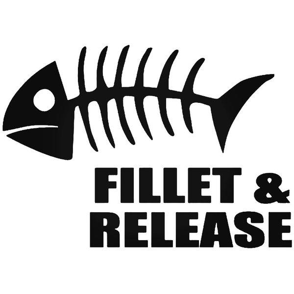 Fillet And Release Fish Bones Decal Sticker