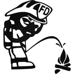 Firefighter Piss On Fire Decal Sticker