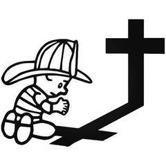 Firefighter Praying Decal Sticker