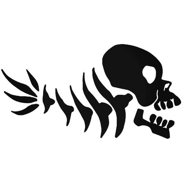 Fish Bone Skull Decal Sticker