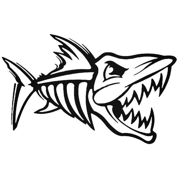 Fish Bones Skeleton Fishing 5 Decal Sticker