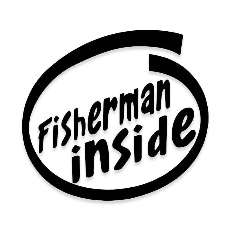 Fisherman Inside Intel Fishing Decal Sticker