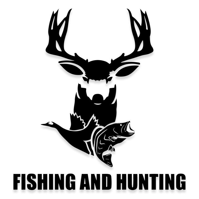 Fishing and Hunting Truck Decal Sticker