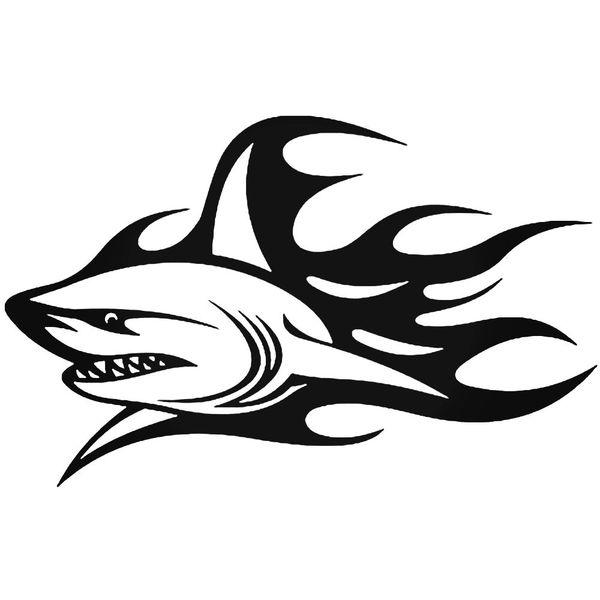 Flaming Shark Decal Sticker