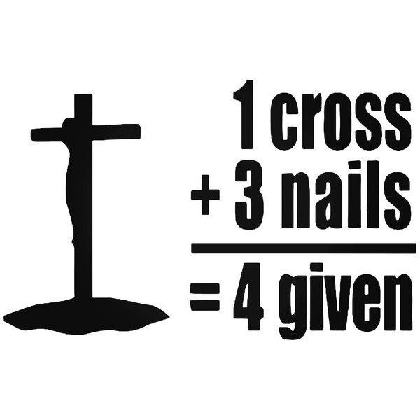 Forgiven Jesus Cross Decal Sticker