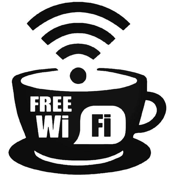 Free Wifi Coffee Decal Sticker