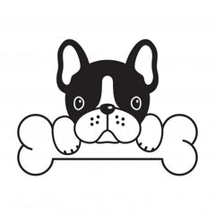 French Bulldog Bone Car Dog Decal Sticker