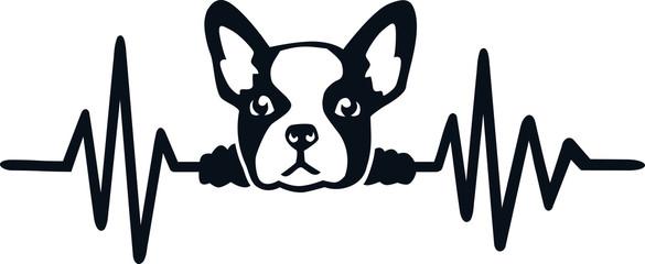 French Bulldog Heartbeat Lifeline Car Decal Sticker