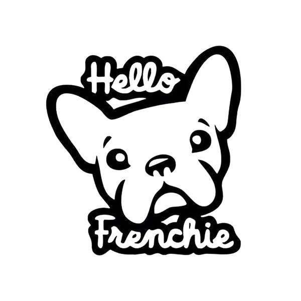 French Bulldog Hello Frenchie Car Decal Sticker