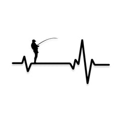 Funny Lifeline Fishing Pulse Decal Sticker