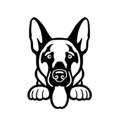 German Shepherd Cut Car Decal Sticker
