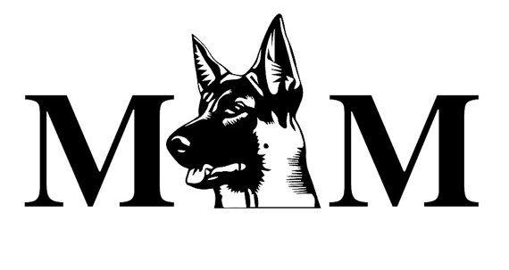 German Shepherd Mom Dog Face Decal Sticker
