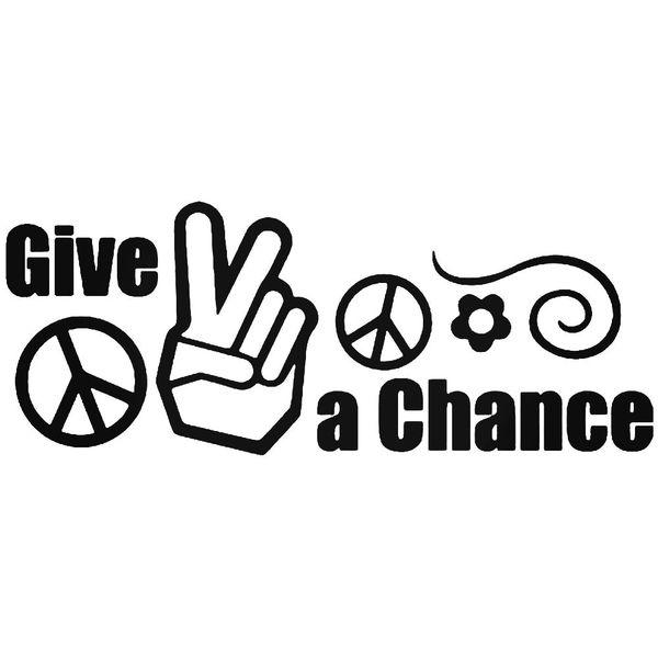 Give Peace A Chance Hippie Decal Sticker