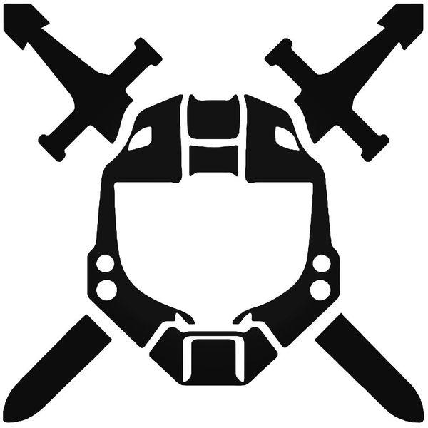 halo spartan helmet icon Halo Span Helmet Swords Gaming Decal Sticker – Decalfly