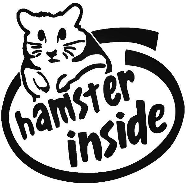 Hamster Gerbil Inside Vinyl Decal Sticker