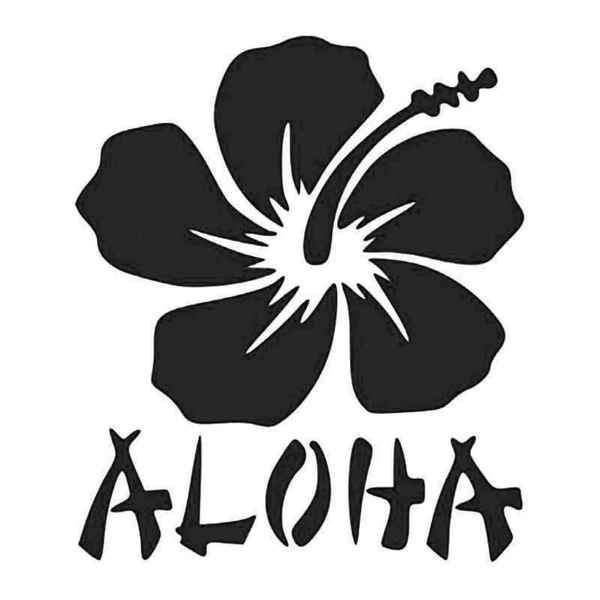 Hawaii Aloha Hibiscus Flower Plant Decal Sticker