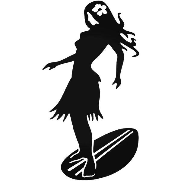 Hawaii Beach Surf Girl Decal Sticker