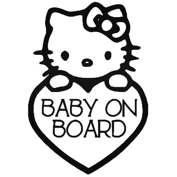 Hello Kitty Baby On Board Sticker SVG - Gravectory