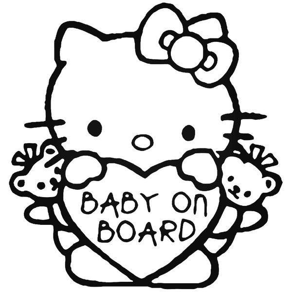 Hello Kitty Baby On Board Vinyl Decal Sticker