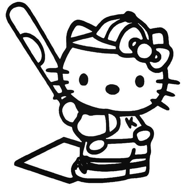 Hello Kitty Baseball Decal Sticker